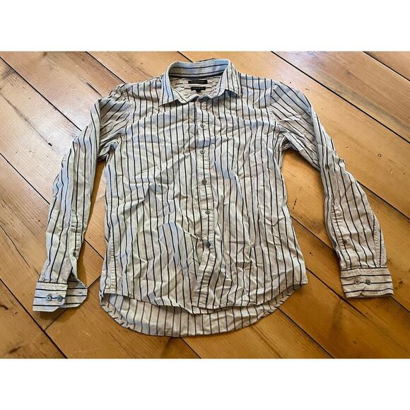 Banana Republic Men's button down shirt. camden fit. grey/navy. Medium - Picture 1 of 7